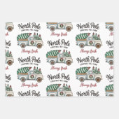 北極クリスマスツリーファーム常時フレッシュトラック ラッピングペーパーシート (正面)