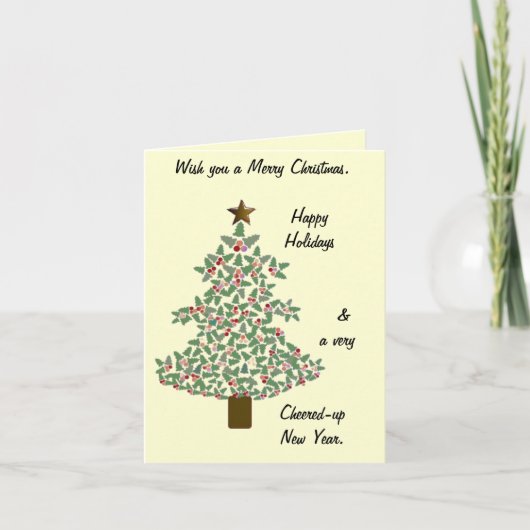 北極クリスマスツリー ノートカード (正面)