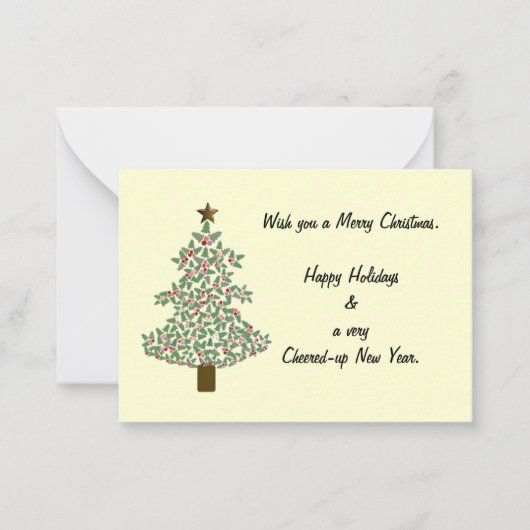 北極クリスマスツリー ノートカード (正面)