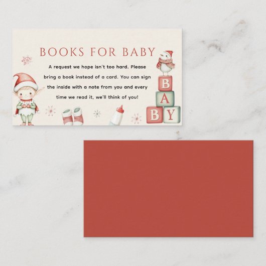 北極クリスマスデリバリーブックベビー エンクロージャーカード (正面/裏面)