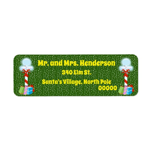 北極クリスマス差出人住所ラベル ラベル (正面)