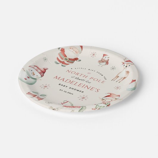 北極クリスマス表現配信赤ちゃんシャワー ペーパープレート (アングル)