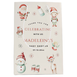 北極クリスマス表現配信赤ちゃんシャワー ミディアムペーパーバッグ