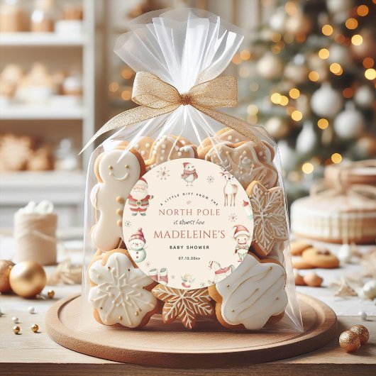 北極クリスマス表現配信赤ちゃんシャワー ラウンドシール
