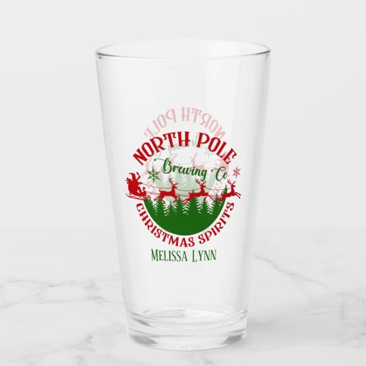 北極クール醸造会社クリスマスの名前を追加 タンブラーグラス (正面)