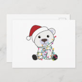 北極グマ – クリスマス雪の冬の動物 ポストカード (正面/裏面)
