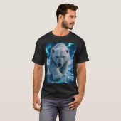 北極グリズリー – 3D マイクロモザイク Tシャツ (正面フル)