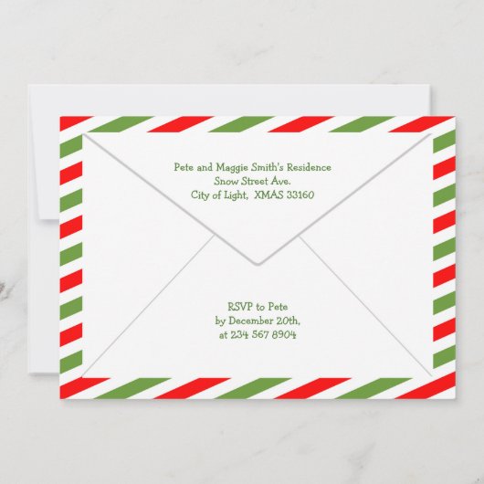 北極ケーキ表現配送誕生日インビタティ 招待状 (裏面)