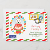 北極ケ表現ーキの納品誕生日パーティー 招待状 (正面)