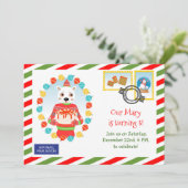 北極ケ表現ーキの納品誕生日パーティー 招待状 (スタンド正面)