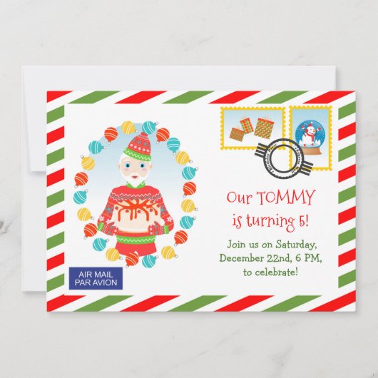 北極ケ表現ーキの配送パーティの招待状 招待状 (正面)