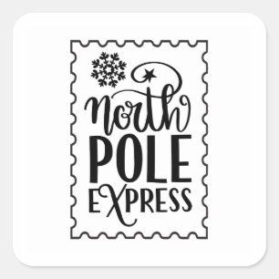 北極サンタのスタンプのクリスマス スクエアシール