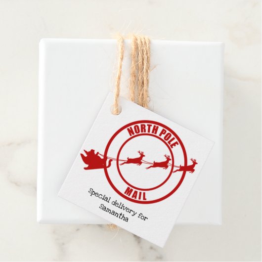 北極サンタのメールのトナカイのクリスマスギフトタグ フェイバータグ (インサイチュ)