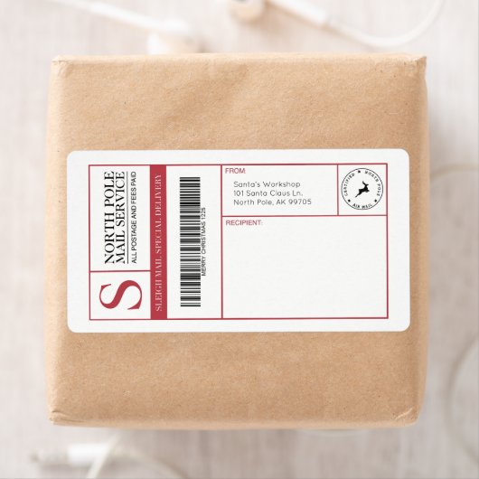 北極サンタのワークショップの空白の出荷 ラベル (インサイチュ)