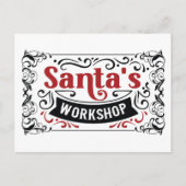 北極サンタのワークショップクリスマス シーズンポストカード (正面)