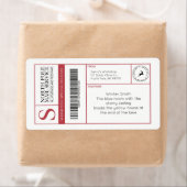 北極サンタのワークショップ編集可能な出荷 ラベル (インサイチュ)