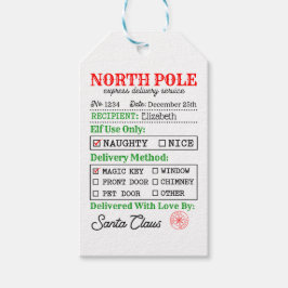 北極サンタクリスマパーソナライズされたス ギフトタグ
