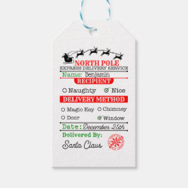 北極サンタクリスマパーソナライズされたス ギフトタグ