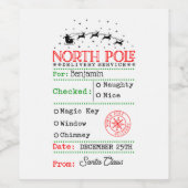北極サンタクリスマパーソナライズされたス ワインラベル (シングルラベル)