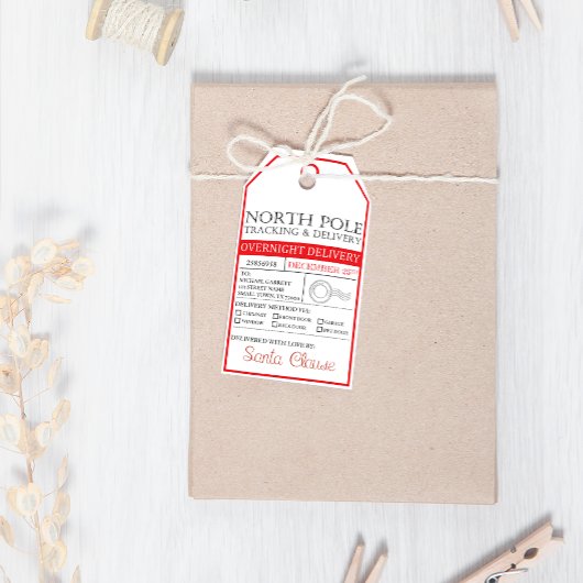 北極サンタクロース配達クリスマス ギフトタグ