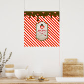 北極サンタショップクリスマスおもしろい小妖精や小人メイド ポスター (キッチン)