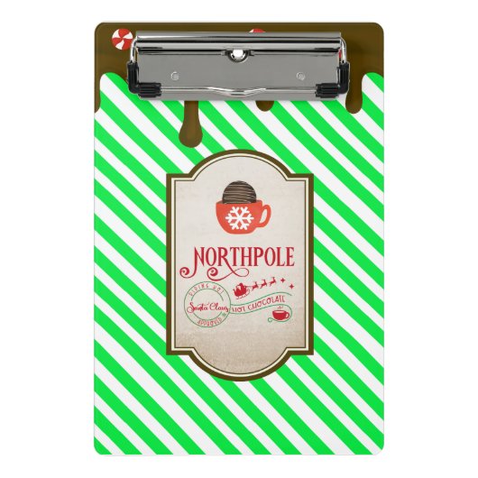 北極サンタショップクリスマスおもしろい小妖精や小人メイド ミニクリップボード (正面)