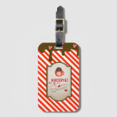 北極サンタショップクリスマスおもしろい小妖精や小人メイド ラゲッジタグ (正面縦)