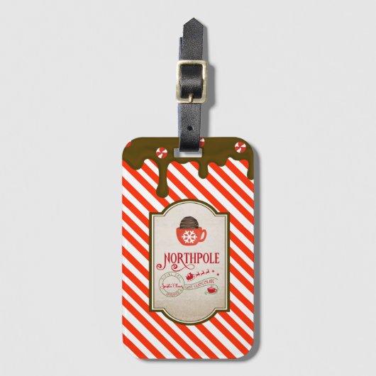 北極サンタショップクリスマスおもしろい小妖精や小人メイド ラゲッジタグ (正面縦)
