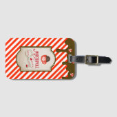 北極サンタショップクリスマスおもしろい小妖精や小人メイド ラゲッジタグ (正面横)