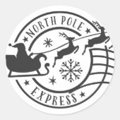 北極サンタス表現レークリスマススタンプ ラウンドシール (正面)
