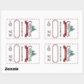 北極サンタデリバリークリスマスプレゼントラベルキッズ 長方形シール (シート)