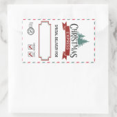 北極サンタデリバリークリスマスプレゼントラベルキッズ 長方形シール (バッグ)