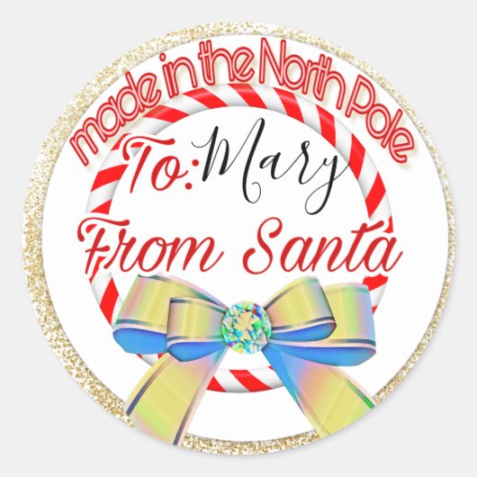 北極サンタ・クリスマスで作られる ラウンドシール (正面)