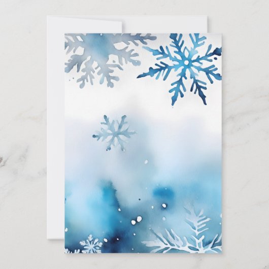 北極シール冬の誕生日の編集可能テンプレート 招待状 (裏面)