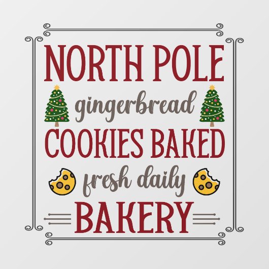 北極ジンジャーブレッドベーカリーのクリスマスビジネス ウィンドウサイン (シート)