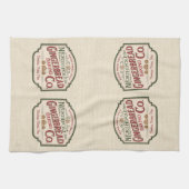 北極ジンジャーブレッドベーキングビンテージクリスマス キッチンタオル (横)