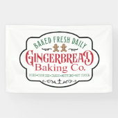 北極ジンジャーブレッドベーキング会社クリスマス 横断幕 (横)