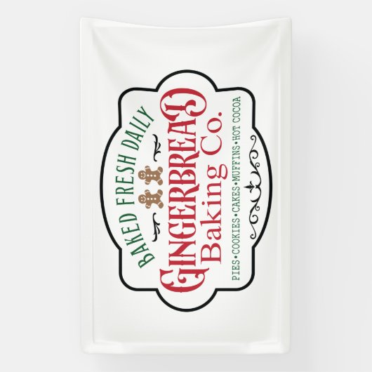 北極ジンジャーブレッドベーキング会社クリスマス 横断幕 (縦)