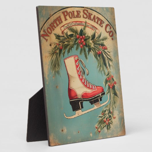 北極スケート株式会社ヴィンテージ標識 フォトプラーク (側面)