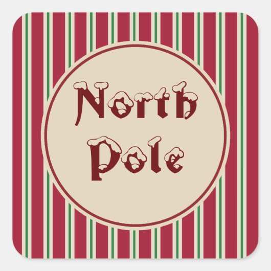 北極ステッストライプのカー スクエアシール (正面)