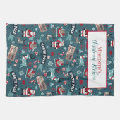 北極スピリット – フェスティバルサンタクリスマス キッチンタオル (横)