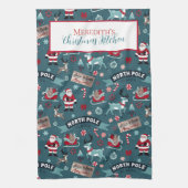 北極スピリット – フェスティバルサンタクリスマス キッチンタオル (縦)