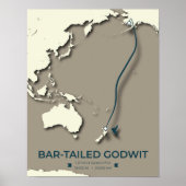 北極タンマイグレーションマップ – ミニマルヴィンテージ ポスター (正面)