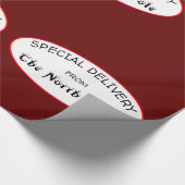 北極ダークレッドからの特別な配達 ラッピングペーパー (角)