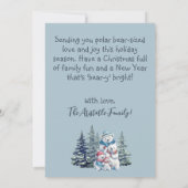 北極チャームポーラベアファミリーホリデーフラットカード (裏面)