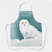 北極ティール(緑がかった色)スノーフクロウ エプロン (正面)