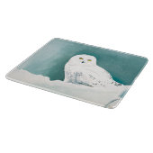 北極ティール（緑がかった色）スノーフクロウ カッティングボード (角)