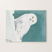 北極ティール(緑がかった色)スノーフクロウ ジグソーパズル (横)