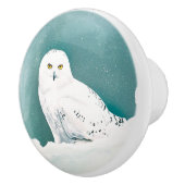 北極ティール（緑がかった色）スノーフクロウ セラミックノブ (右)