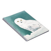北極ティール（緑がかった色）スノーフクロウ ノートブック (右側)